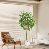 Pianta di ficus artificiale Garvee da 160 cm con vaso per decorare ufficio e soggiorno, verde