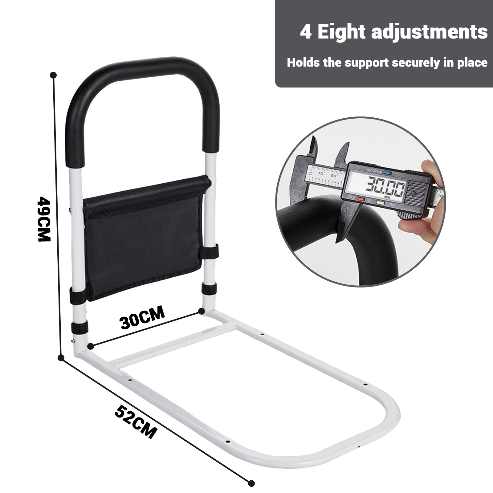 Sponda per letto Garvee per stare in piedi, regolabile, ergonomica, antiscivolo, 52x30x49 cm