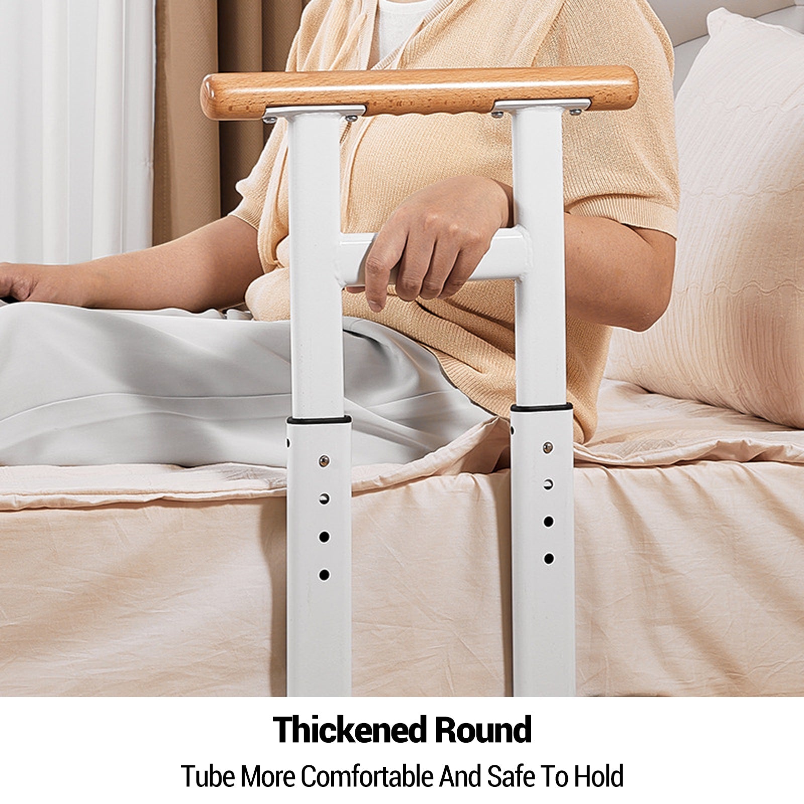 Sponda per letto Garvee 58,5×62,5 cm regolabile in altezza 43,5-52,5 cm – Protezione anticaduta pieghevole per anziani, altezza regolabile per esigenze di sicurezza individuali