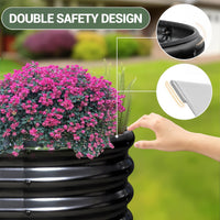 Letto rialzato da giardino Garvee, letto rialzato in metallo nero 150x60 cm, acciaio zincato per piante da giardino all'aperto