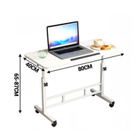 Scrivania mobile Garvee regolabile in altezza con ruote per ufficio, soggiorno, camera da letto, 80x40 cm, nero