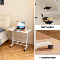 Scrivania mobile Garvee regolabile in altezza con ruote per ufficio, soggiorno, camera da letto, 80x40 cm, nero