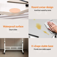 Scrivania mobile Garvee regolabile in altezza con ruote per ufficio, soggiorno, camera da letto, 80x40 cm, bianco