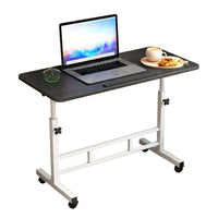 Scrivania mobile Garvee regolabile in altezza con ruote per ufficio, soggiorno, camera da letto, 80x40 cm, nero