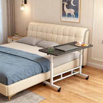 Scrivania mobile Garvee regolabile in altezza con ruote per ufficio, soggiorno, camera da letto, 80x40 cm, nero