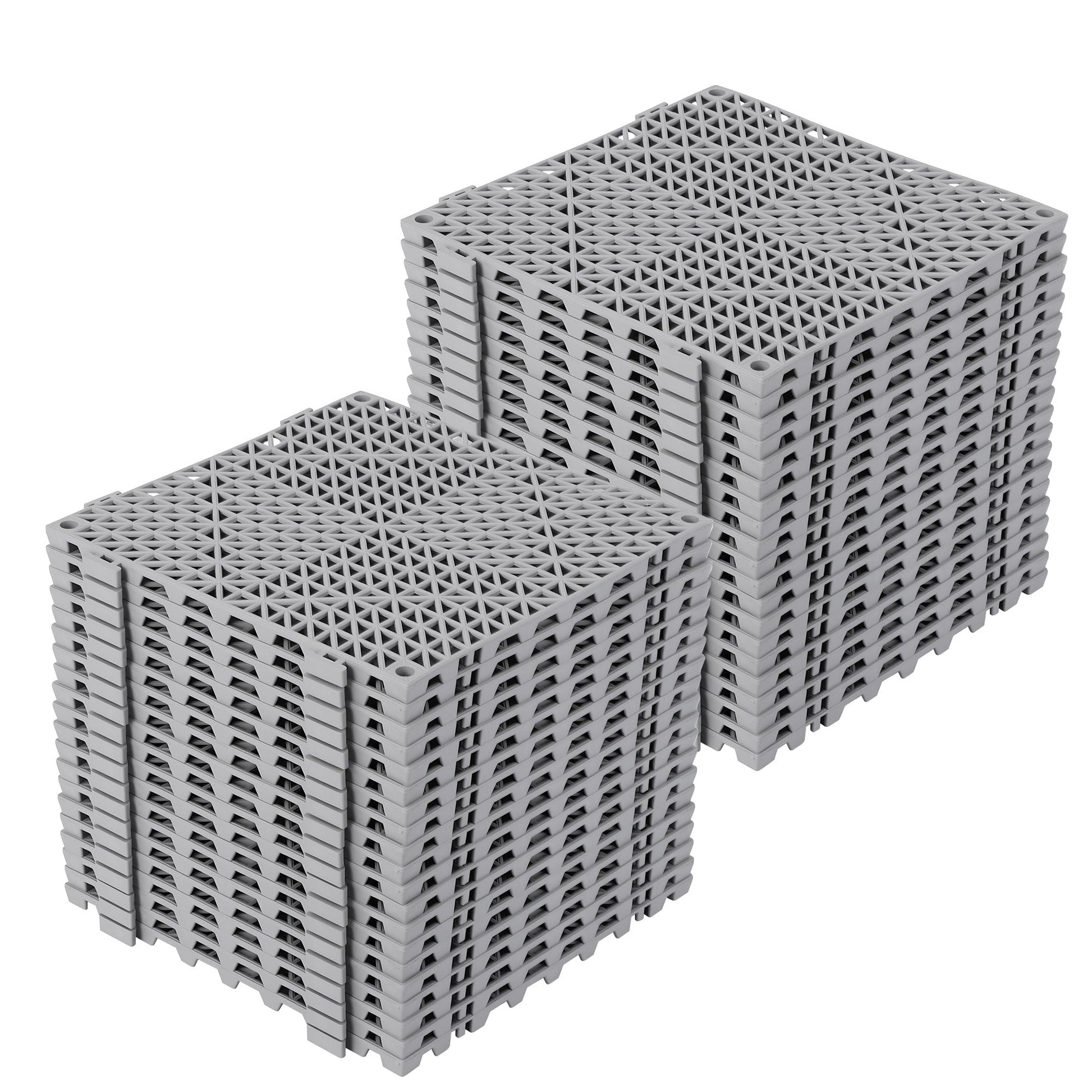Tappetini di drenaggio modulari in PVC Garvee, set da 50 pezzi, 12"x12", antiscivolo, resistenti, per garage, giardino, piscina, neri