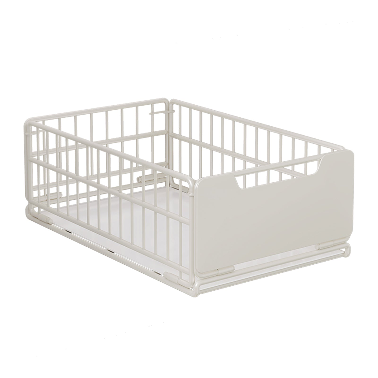 Garvee, cassetto pieghevole ed estensibile, organizer sottopensile scalabile per mobili da cucina, 43 x 25 x 18 cm, metallo, non richiede fori, bianco