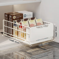 Garvee, cassetto pieghevole ed estensibile, organizer per armadio scalabile per cucina e bagno, 43 x 30 x 18 cm, metallo, non richiede foratura