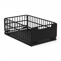 Garvee, cassetto pieghevole ed estensibile, organizer per armadio scalabile, cestino portaoggetti in metallo per dispensa e bagno, non richiede fori, 43 x 25 x 18 cm, nero