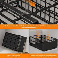 Garvee, cassetto pieghevole ed estensibile, organizer per armadio scalabile per cucina e bagno, 43 x 30 x 18 cm, metallo, non richiede foratura