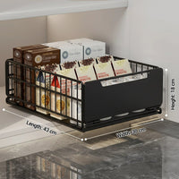 Garvee, cassetto pieghevole ed estensibile, organizer sottopensile scalabile per mobili da cucina, 43 x 25 x 18 cm, metallo, non richiede fori, bianco