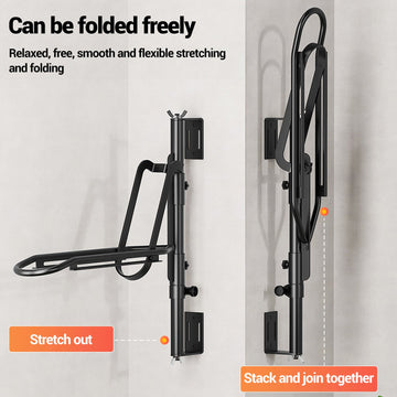 Supporto da Parete per Bicicletta Garvee Acciaio al Carbonio Robusto - Regolabile, Salvaspazio per Garage, Pieghevole Nero | Perfetto per Festa del Papà