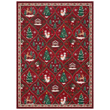 GARVEE Tappeto Natalizio Decorativo Rosso 60 × 100 cm, Stampato e Lavabile, Design Festivo per Soggiorno, Ingresso e Decorazioni di Natale