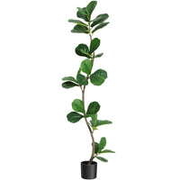 Albero artificiale Garvee Ficus Lyrata da 5 piedi con 36 foglie e vaso di cemento nero per la decorazione di casa e ufficio