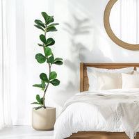 Albero artificiale Garvee Ficus Lyrata da 5 piedi con 36 foglie e vaso di cemento nero per la decorazione di casa e ufficio