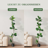 Albero artificiale Garvee Ficus Lyrata da 5 piedi con 36 foglie e vaso di cemento nero per la decorazione di casa e ufficio