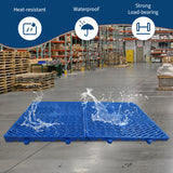 Pallet in Plastica HDPE Garvee 12Pcs, Resistenti e Leggeri, Griglie Traspiranti, Impermeabili, Interbloccanti, 30x60x3 cm, Carico 907 kg, Magazzino e Esterni - Blue-12Pcs