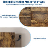 Scaffale portagiochi per bambini Garvee a 3 ripiani con 5 scomparti, MDF robusto, multifunzionale per camera da letto e cameretta, bianco compatto - Marrone rustico