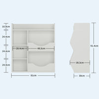 Scaffale portagiochi per bambini Garvee a 3 ripiani con 5 scomparti, bifacciale, MDF, robusto per camera da letto e cameretta, versatile, bianco