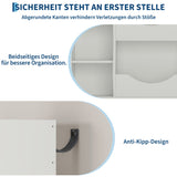 Scaffale portagiochi per bambini Garvee a 3 ripiani con 5 scomparti, bifacciale, MDF, robusto per camera da letto e cameretta, versatile, bianco - Bianco
