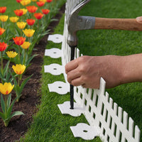 Bordatura per prato Garvee da 10 m con 30 picchetti di ancoraggio, flessibile, resistente alle intemperie, in plastica, alta 13 cm, bianca, per giardino, vialetti, aiuole