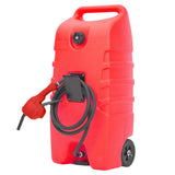 Garvee Tanica Gasolio 57L con Pompa Trasferimento, Valvole Ottone, HDPE Resistente, Ruote e Maniglia per Giardinaggio e Nautica - Rosso