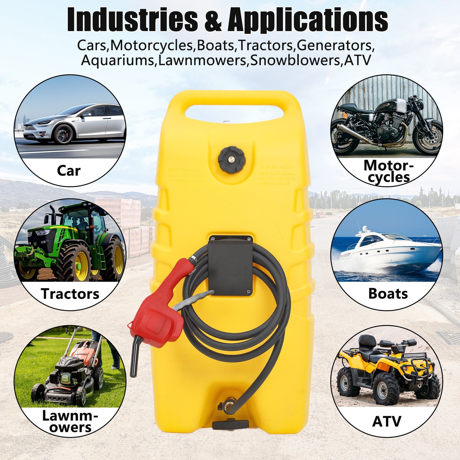 Serbatoio di carburante portatile Garvee da 14 galloni con pompa per tosaerba e barche, 57 litri, HDPE, resistente ai raggi UV