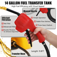 Serbatoio di carburante portatile Garvee da 14 galloni con pompa per tosaerba e barche, 57 litri, HDPE, resistente ai raggi UV
