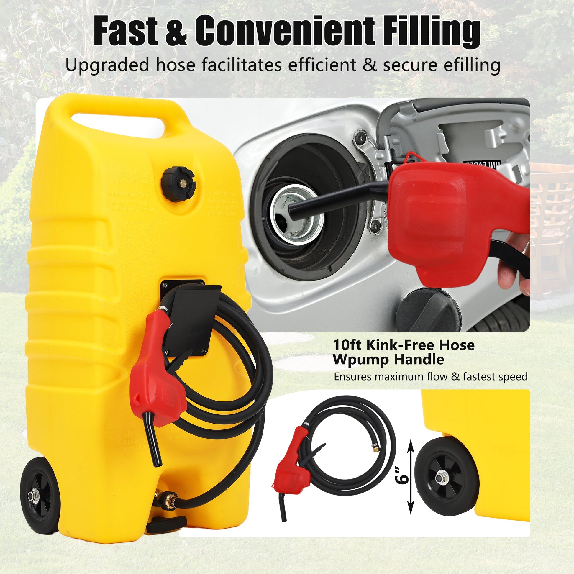 Serbatoio di carburante portatile Garvee da 14 galloni con pompa per tosaerba e barche, 57 litri, HDPE, resistente ai raggi UV