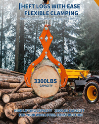 Pinza per tronchi Garvee da 36" a 4 artigli verniciata a polvere per trattori, camion, ATV, forestale, acciaio arancione da 36 pollici