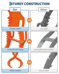 Pinza per tronchi Garvee da 36" a 4 artigli verniciata a polvere per trattori, camion, ATV, forestale, acciaio arancione da 36 pollici
