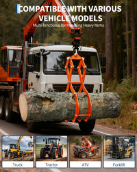 Pinza per tronchi Garvee da 36" a 4 artigli verniciata a polvere per trattori, camion, ATV, forestale, acciaio arancione da 36 pollici