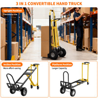 Carrello pieghevole Garvee 3 in 1 per carichi pesanti con ruote ed elastici per casa e ufficio, capacità di carico di 770 libbre, pieghevole