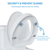 Garvee Sedile WC Allungato Rialzato con Chiusura Lenta, Cerniere Antiscivolo, Plastica Durevole per Anziani e Disabili, Montaggio Rapido, Comfort Ergonomico