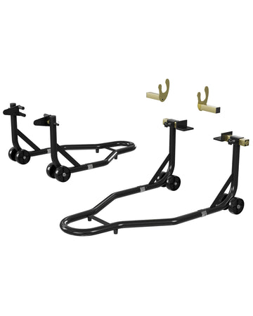 Supporto per moto Garvee, capacità 900 libbre, ruote anteriori e posteriori, freno oscillante regolabile, funzionamento nero, utilizzato in ufficio e in casa