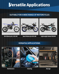Cavalletto per moto Garvee, capacità di 450 libbre, staffa oscillante U+L regolabile, manuale e riparazione, laminato a freddo, nero