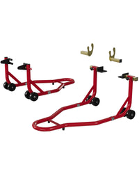 Cavalletto per moto Garvee, portata di 90 libbre, regolabile, con staffa U+L oscillante, in acciaio laminato a freddo, resistente alla ruggine, per manutenzione e riparazione