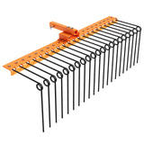 Garvee 152cm Rastrello Paesaggistico a 21 Denti a Molla in Acciaio Verniciato a Polvere con Attacco da 50mm per Trattorini ATV e UTV - Giallo + Nero