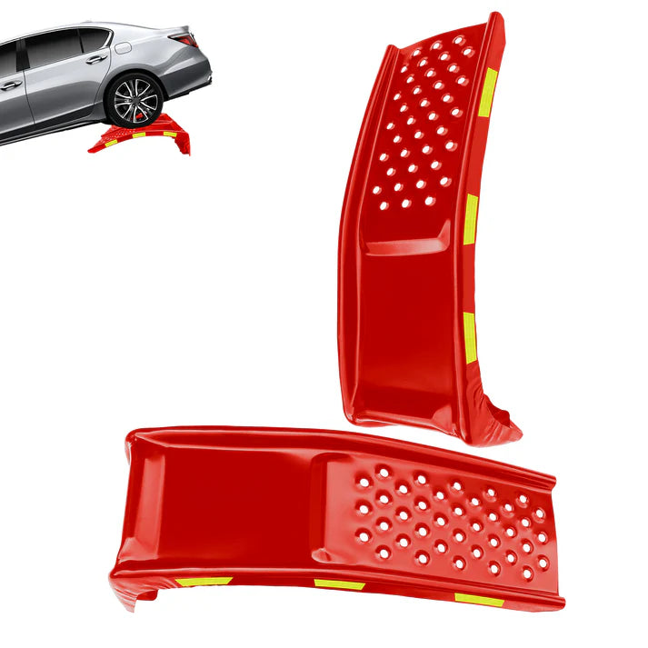 Garvee Rampe Auto Pesanti 2 Pezzi 8000lbs Acciaio Antiruggine Riflettenti Notturne 89x33 cm Garage Officina