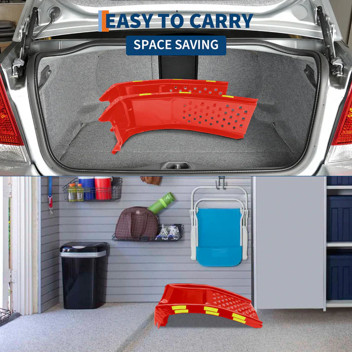 Garvee Rampe Auto Pesanti 2 Pezzi 8000lbs Acciaio Antiruggine Riflettenti Notturne 89x33 cm Garage Officina