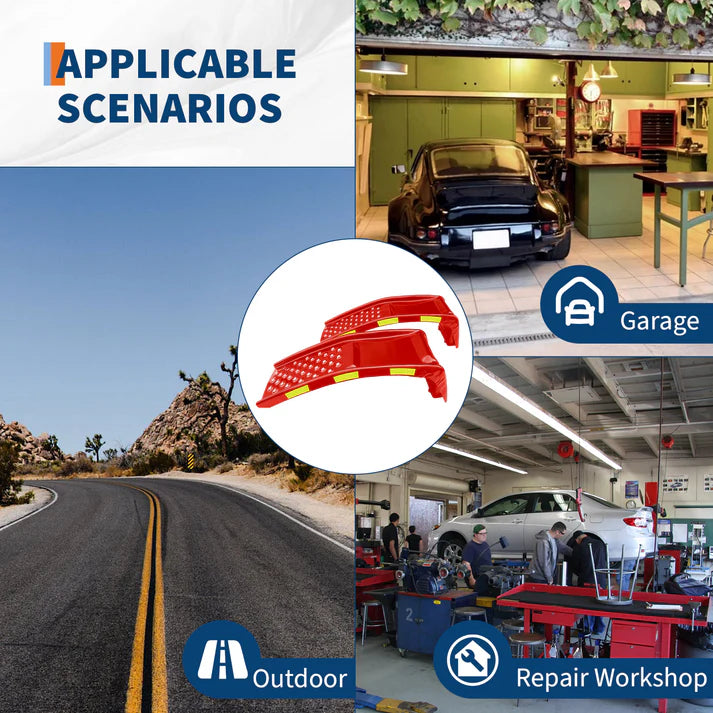 Garvee Rampe Auto Pesanti 2 Pezzi 8000lbs Acciaio Antiruggine Riflettenti Notturne 89x33 cm Garage Officina