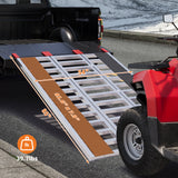 Garvee Rampe di Carico per Motoslitte 1500 LBS Capacità Tri-Pieghevole Antiscivolo Alluminio Leggero con Guide Sci per ATV UTV Giardinaggio, 85" x 54", Argento