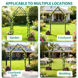 Garvee Arco Da Giardino In Metallo Con Doppie Fioriere 239 cm Alto, Verniciatura Antiruggine, Elegante Design, Ideale Per Esterni, Nero