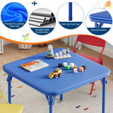 Garvee Set Tavolo e Sedie Pieghevoli per Bambini 3 Pezzi, Telaio in Metallo, Superficie in PU, Sicuro, Facile da Riporre, Ideale per Camerette e Asili, Multifunzione, Leggero