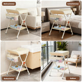 Garvee Wickeltisch Baby Kommode Mobile con Ruote, Altezza Regolabile 3 Livelli, Oxford, Salvaspazio Pieghevole, Neonato e Bambini, Nero