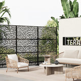 Garvee Schermo Privacy in Metallo 188x120 cm Nero - Struttura Robusta in Acciaio - Uso Interno ed Esterno - Divisorio Patio e Giardino - Nero 2