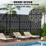 Garvee Schermo Privacy in Metallo 188x120 cm con Supporto per Giardino e Balcone, Nero, Acciaio Verniciato, Resistente - Nero 3