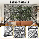 Garvee Schermo Privacy in Metallo 188x120 cm con Supporto - Design Chevron Nero - Per Giardino, Balcone, Interni ed Esterni - Nero 5