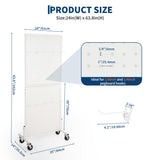 Garvee Espositore Pegboard Metallico 61x127 cm con Ruote, Struttura Robusta, Acciaio Verniciato, 10 Ganci, Negozi e Fiere - White