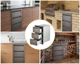 Garvee Cassetti Da Cucina Esterni 35,6x61x45,7 cm Acciaio Inox Resistente A Ruggine, Scorrevoli Silenziosi, Montaggio Senza Trapano, Ideali Per Isola Barbecue - Grey